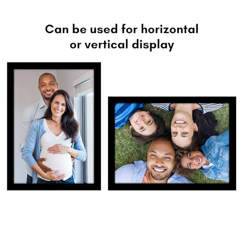 Americanflat 12x17 Picture Frame with Polished Plexiglass - Black Picture Frame - Wide Photo Frames Made of Engineered Wood for Vertical or Horizontal Wall Display - Epic Collection - Black