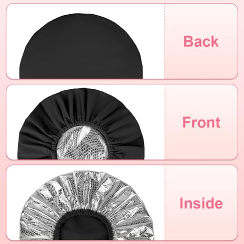 AOGOE 2 Pack Duschhaube Damen, Haarhaube Färben, 2-in-1 Elastische Duschkappe Wasserdichte, Shower Cap and Heat Cap Two Uses, Deep Conditioning Hair Cap für Haarölpflege, für Mädchen Damen Salon
