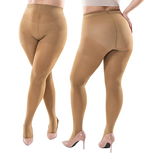 Image of Opaque Tights Plus Size - Comfy Queen Size Tights, Warm Straight Crotch Leggings, for Chubby Women