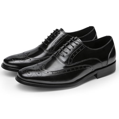 Mens Dress Shoes - Full Brogue Oxfords in Genuine Leather | Wingtip Dress Shoes2