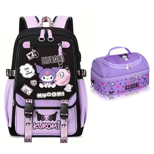 Roffatide Anime Drucken Business Casual Laptop Rucksack Mittagessack Schultern Reisen Wandern Tagessäcke Rucksack 17 Zoll C