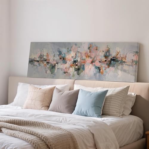 Art texturé pour grand mur vide : habillez le dessus de canapé avec cette toile moderne 40x120