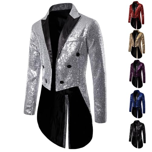 Men's Suit Sequin Button Tuxedo Stage Wedding Host Dance Festival Dinner Casual Blazers Coat4