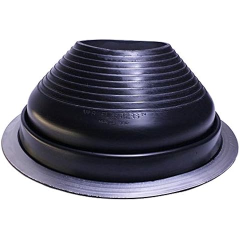 Flashers #8 Black EPDM Flexible Roof Jack Pipe Boot Metal Roofing Pipe Flashing (Pipe OD 7" to 13") - 100% Made In The USA Cover