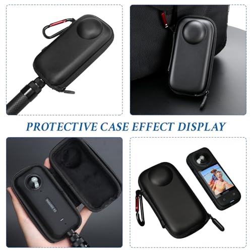 Image of Camera Protective Accessories Kit for Insta 360 X3 Include Silicone Protective Cover /Screen Protectors /Camera Case(with Buckle) /Front Behind Lens Guard