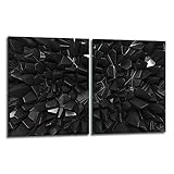 TMK - Juego de 2 placas protectoras de vitrocerámica de 40 x 52 cm para cubrir la vitrocerámica de la cocina, de cristal, color negro