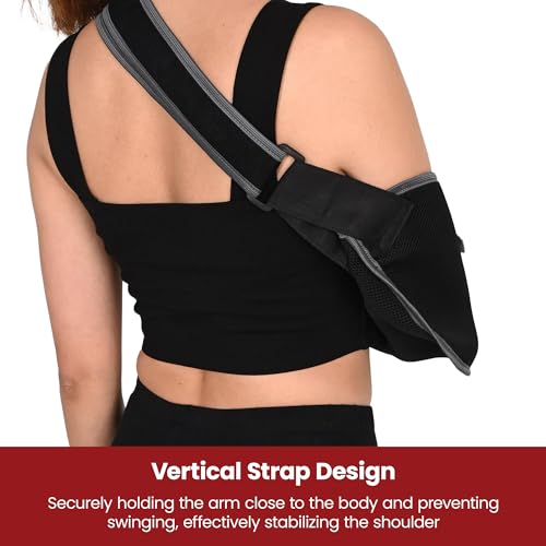 Image of acturaa Arm Sling Shoulder Immobilizer for Women and Men, fit Left or Right Arm - Rotator Cuff Support Brace - Medical Sling for Shoulder, Clavicle, Elbow Injury (Universal Size: Bust 28″-46″)