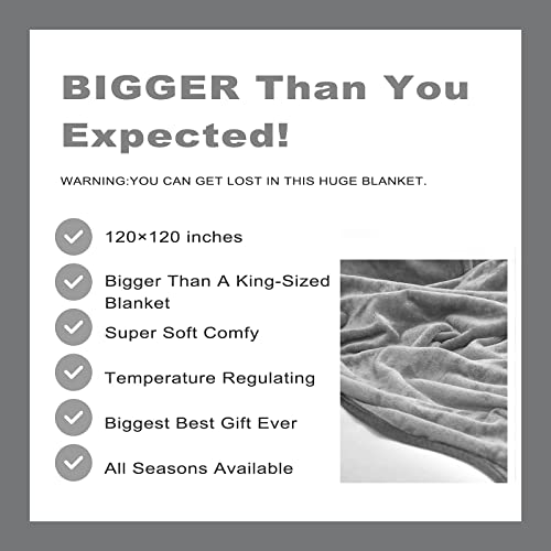 Lasyl Super Big Fleece Blanket - Oversized King 120"X120", Soft Cozy Extra Large 300Gsm Flannel Blanket For Couch, Bed, Sofa, Camping, California Warm Blanket In Winter #TOP3