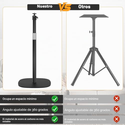 Miniatura 4 de Akozlin Tripode De Suelo Para Proyector, Altura Regulable 16-47 Pulgadas, Giratorio 360 , Con Tornillo 1 4 Pulgada, Compatible Con Soportes De Teléfono Móvil