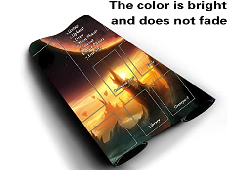 Mtg Playmat, Game Play Mat For Mtg Tcg 24 X 14 Inches Trading Card Inked Game Playmats With Storage Bag Smooth Rubber Surface Battle Game #TOP2