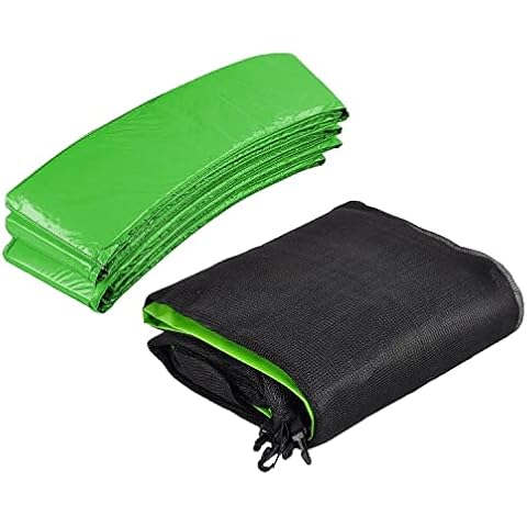 ULTRAPOWER SPORTS 12FT 8 poles Net & Pad Set Replacement Trampoline Spring Cover Padding Pads And Safety Net - Green Cover