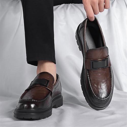 Dress Oxford Shoes for Men Men's Black Loafers, Slip-On Leather Shoes, Comfortable Business & Casual Work Shoes, Formal Dress Shoes with Leather Sole2