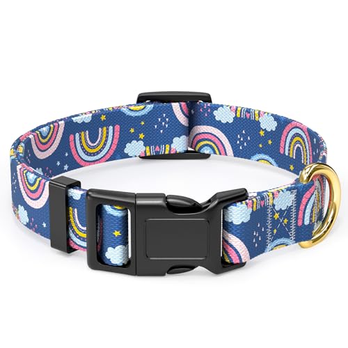 Rnivvi Collar para perro, collares ajustables para perros medianos, lindo collar de cachorro para perros machos y hembras, collar suave para mascotas con hebilla de liberación rápida para caminar y