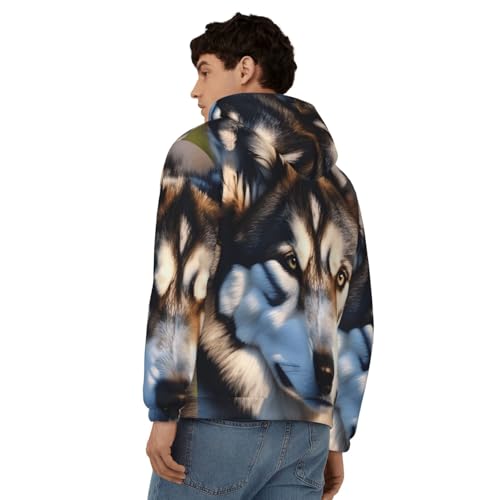 Sweat à capuche husky pour homme veste zippée décontractée