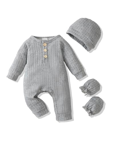 Image of Yhnslsf Newborn Baby Boy Clothes Infant Baby Rompers Boy Cute Newborn Boy Outfits 3PCS Romper Jumpsuit For Baby Boys
