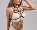 CAZEOUU Women's Gothic Punk Adjustable Waist Chest Harness Belt, Soft PU Leather Fashion Accessories for Nightclub Streetwear