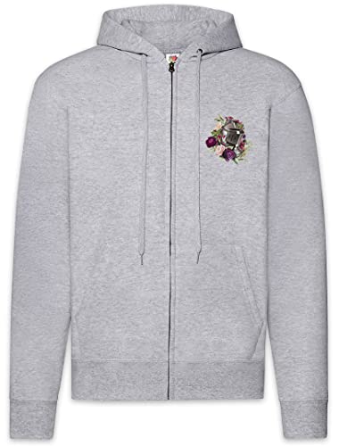 Urban Backwoods Flower Heart Zip Hoodie pour un look streetwear masculin au quotidien