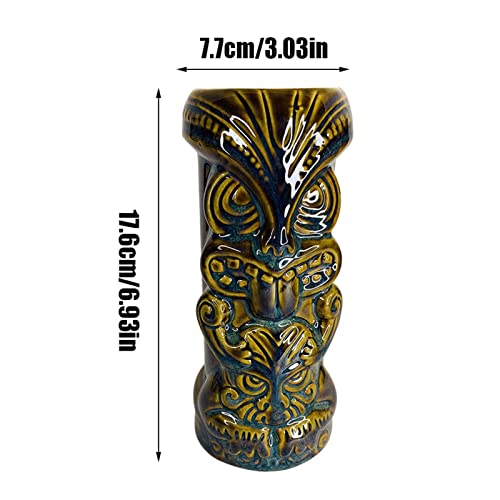 Óculos Tiki | 450ml Cerâmica Tiki Óculos Para Coquetel Festa Havaiana - Tumbler Hawaiian Luau Party