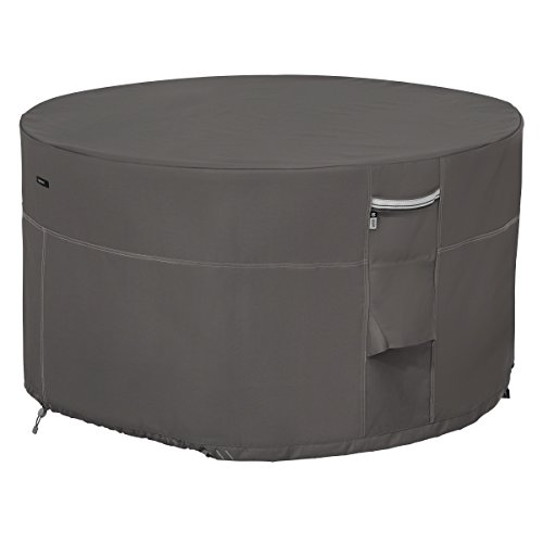 Classic Accessories 55-455-015101-EC Ravenna okrągły stół do paleniska premium pokrowiec na zewnątrz z wytrzymałą i wodoodporną tkaniną, taupe, 102 cm