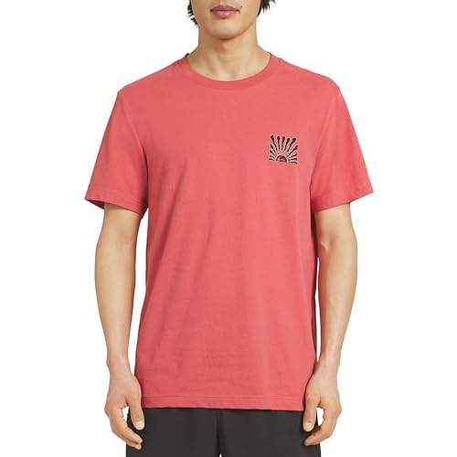 Quiksilver Mens Regular Fit Premium Soft Cotton Tee Short Sleeve T-Shirt Mineral Red X-Large