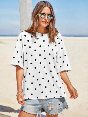 Image of Tankaneo Womens Oversized T-Shirts Summer Casual Short Sleeve Loose Fit Top