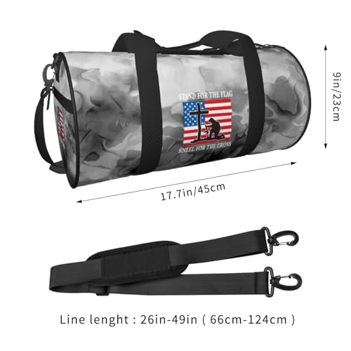 Stand for The Flag Kneel for The Cross Convertible Garment Bag with Shoulder Strap, Carry on Garment Duffel Bag for Men Women - Rolling Foldable for Travel Luggage Bags (Black)3