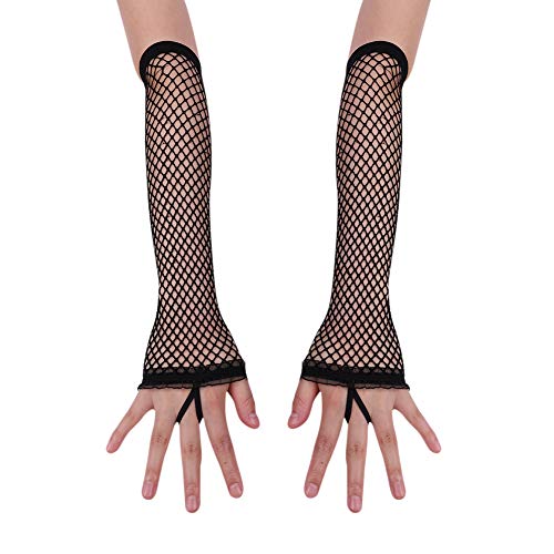 Kids Long Fishnet Gloves Girls Lace Fingerless Mesh Gloves Dance Performance Party Costume Accessory2