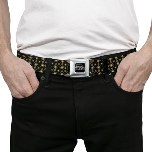 Cinturón de seguridad Animales Fantásticos Buckle-Down negro y oro ajustable 3