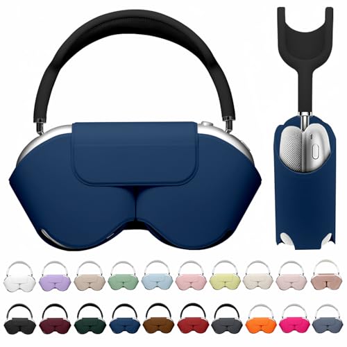Maxjoy for Apple Airpods Max Smart Case Cover, Soft PU Leather Protective Cover Accessories for Airpod Max with Sleep Mode, Anti-Dust Travel Carrying Case for Airpods Pro Max Headphones, Dark Blue by Maxjoy - Used condition - US$16.70