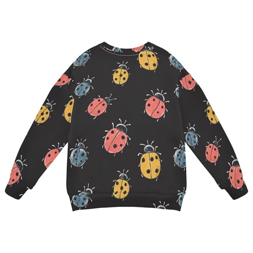 JUNZAN Cute Cartoon Ladybugs Little Girls Hooded Sweatshirt Fleece Kids Pullover Hoodie Camping 4T2