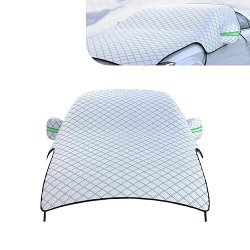 Heavy Duty Snow Car Cover Widened & Thickened Vehicle Hood Windows Protector with Cotton Liner All Weather Scratch-resistant Insulation Car Body Protector Universal for Most Cars SUVs Trucks