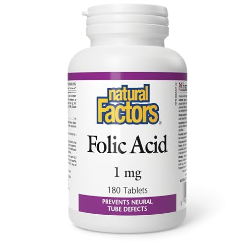 Folic Acid 1mg (180Tablets) Brand: Natural Factors