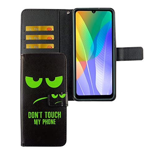 Protection Huawei Y6p anti-rayure étui portefeuille simili cuir vert contre les chocs de l'écran
