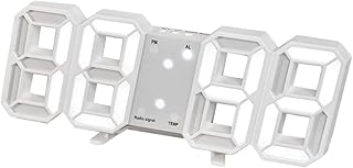 ساعة منبه رقمية LED ثلاثية الأبعاد من اي سي في في، ساعات مكتب، أرقام كبيرة لغرفة النوم وغرفة المعيشة والمنزل والمكتب - وقت 12/24 ساعة، منبه، درجة الحرارة، سطوع تلقائي، كيبل طاقة USB