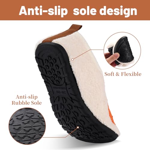Image of Ibeauti Women Mens House Slippers Lightweight Comfy Barefoot Slipper Socks Rubber Sole House Shoes for Indoor /Outdoor Bedroom Travel