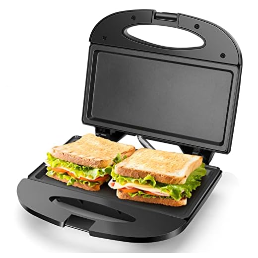 Aigostar Sandwich Maker with Non-stick Deep Grid Surface for Egg, Ham, Steaks Compact Electric Grill Black, Roy