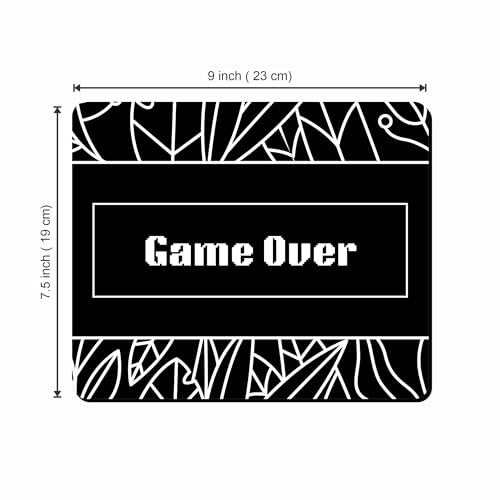 Image of Game Over Printed Mouse Pad 9 x 7.5 Inch | Non-Slip Rubber Base | Smooth Surface Mouse Mat for Office, Home, Gaming Desk