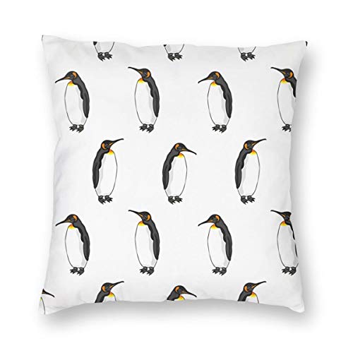 ペンギン柄 クッションカバー 45×45cm 枕カバー ソファ背当て おしゃれ 可愛い 部屋雑貨 ソファー 車用 インテリア 飾り 正方形 抱き枕カバー 北欧 装飾枕カバー 座布団カバー 1枚セット