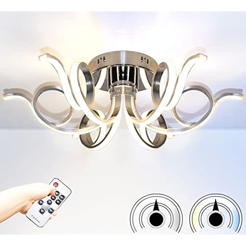 LED Ceiling lamp dimmable XL Chandelier Lighting Warm Cool White Adjustable Spiral Shape 6 arms Noble Modern 62cm Cover