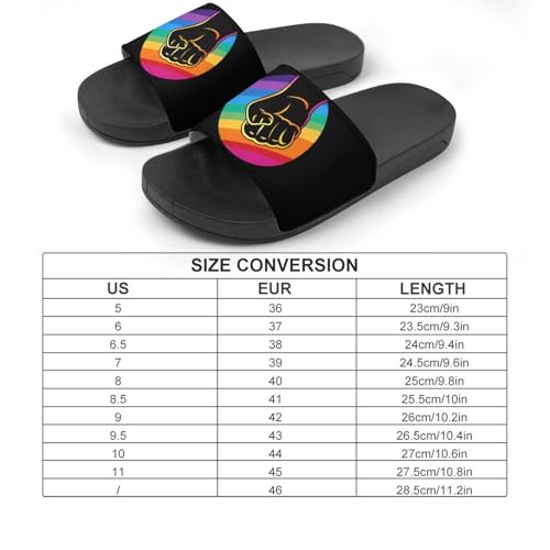 Black Pride Rainbow Peace House Sandals Non-Slip Bathroom Slippers Beach Summer Shoes for Men Women2