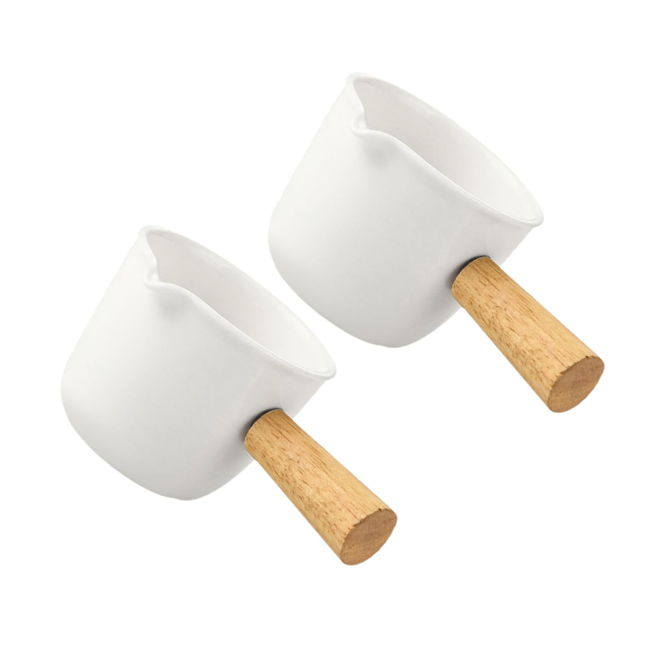 BRIGHTFUFU 2pcs Small Ceramic Pitchers Mini Creamer Jug Syrup Dispenser White Ceramic Milk Jug for Coffee and Sauce Creamer Cups for Espresso White