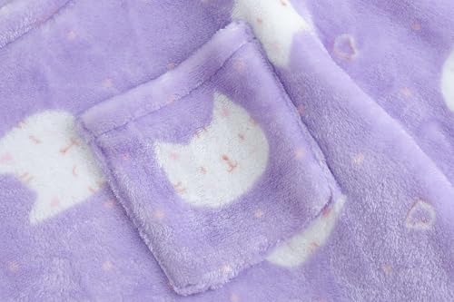 Girls Round Neck Flannel Pajama Sets Winter Long Sleeve Long Pants Cattoon Plush Sleepwear Nighty Size 8 to 163