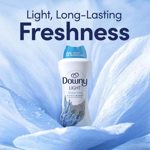 Image of Downy Light Laundry Scent Booster Beads,Ocean Mist Scent,24 OZ,In-Wash Fabric Beads Designed To Be Gentle With A Light Boost Of-Scent,No Heavy Perfumes,(Pack of 2)