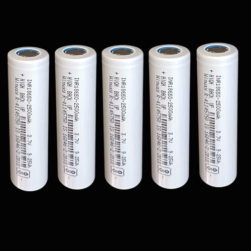 Image of Rechargeable Batteries Winway 3.7 Volt 2500 Mah Lithium-Ion Batteries Li-Ion Batteries Rechargeable Battery Light, Bluetooth Speaker, Trimmer, Battery Student Project (5, Pack of 5)