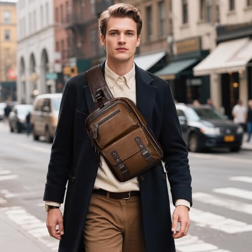 Image of Convertible Sling Bag Crossbody Backpack, Bags with Headphone Jack Shoulder Bag
