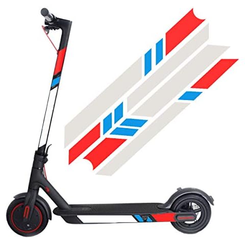 Reflective Stickers for Electric Scooter XIAOMI M365 Ninebot ES1 ES2 ES3 ES4, Waterproof Night Reflective Film Sticker Decal Pedal Scooter Accessories (Red-Blue-Silver) Cover