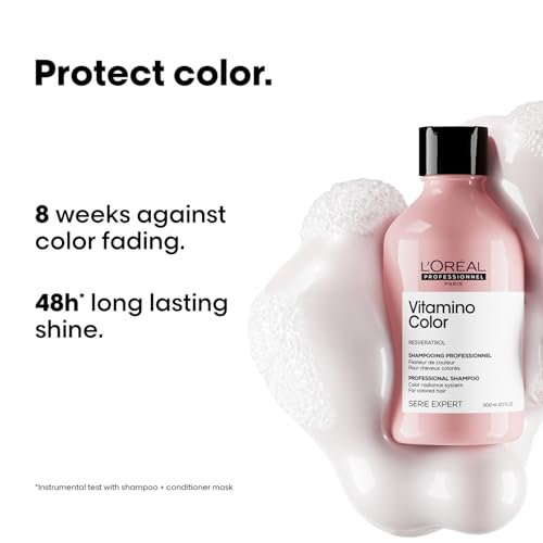 Image of L'Oreal Professionnel Vitamino Color Shampoo for Colored Hair - 300ml | Professional Color Protect Shampoo, Stop Color Fading & Get Shiny Hair | With Resveratrol