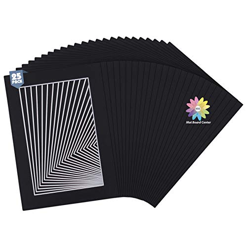 Discount Mat Board Center, Pack of 25, 5x7 for 4x6 Black Mats - Acid Free, 4-ply Thickness, White Core - for Pictures, Photos, Framing Discount 90% Mat Board Center, Pack of 25, 5x7 for 4x6 Black Mats - Acid Free, 4-ply Thickness, White Core - for Pictures, Photos, Framing