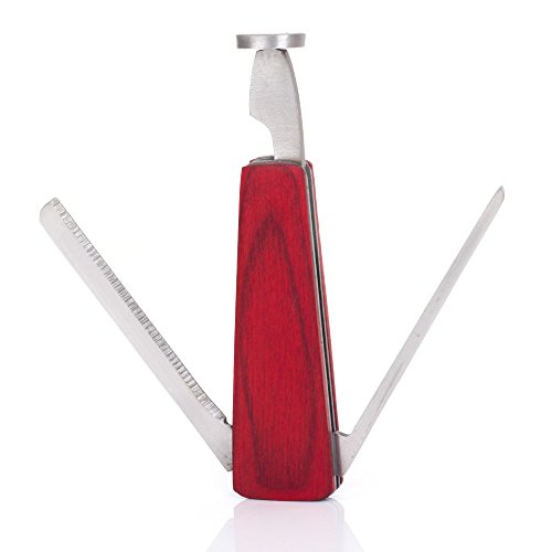 3 in 1 Wood Inlay Stainless Steel Smoking Tobacco Pipe Cleaner Tamper Tool (Rosewood)