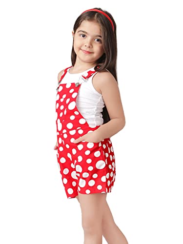 Image of Naughty Ninos Girl's Cotton Pinafore Knee-Length Casual Dress